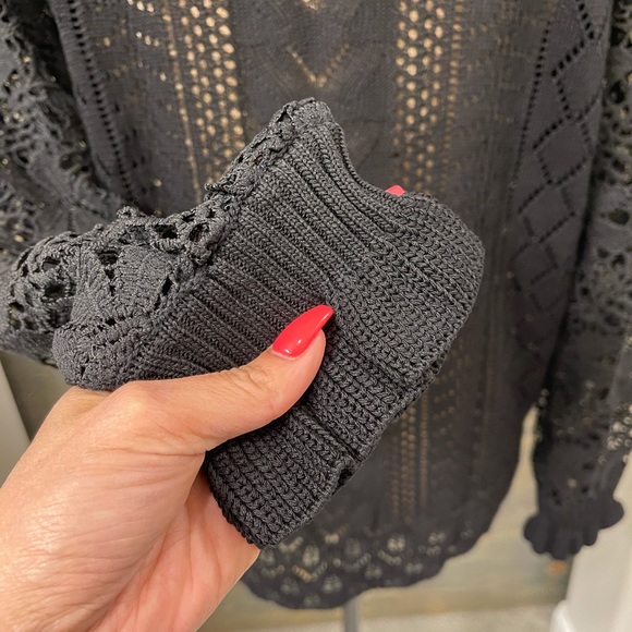 New Women's Boho Crochet Long Sleeve Pullover Light Sweater - Picture 8 of 8